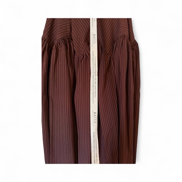 Batul the Collection Diala Top/Skirt X Small Maroon Striped 2 Piece - Picture 8 of 10